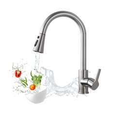 Küchenwaschbecken Edelstahl Wasserhahn Gebürsteter Nickel ausziehbar Küchenarmatur mit Brause Ma ...