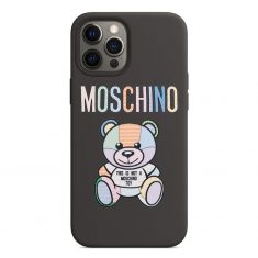 Moschino Patchwork Teddy Bear iPhone Case Black